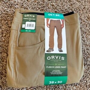 Orvis Men's Khaki Fleece Lined Pants